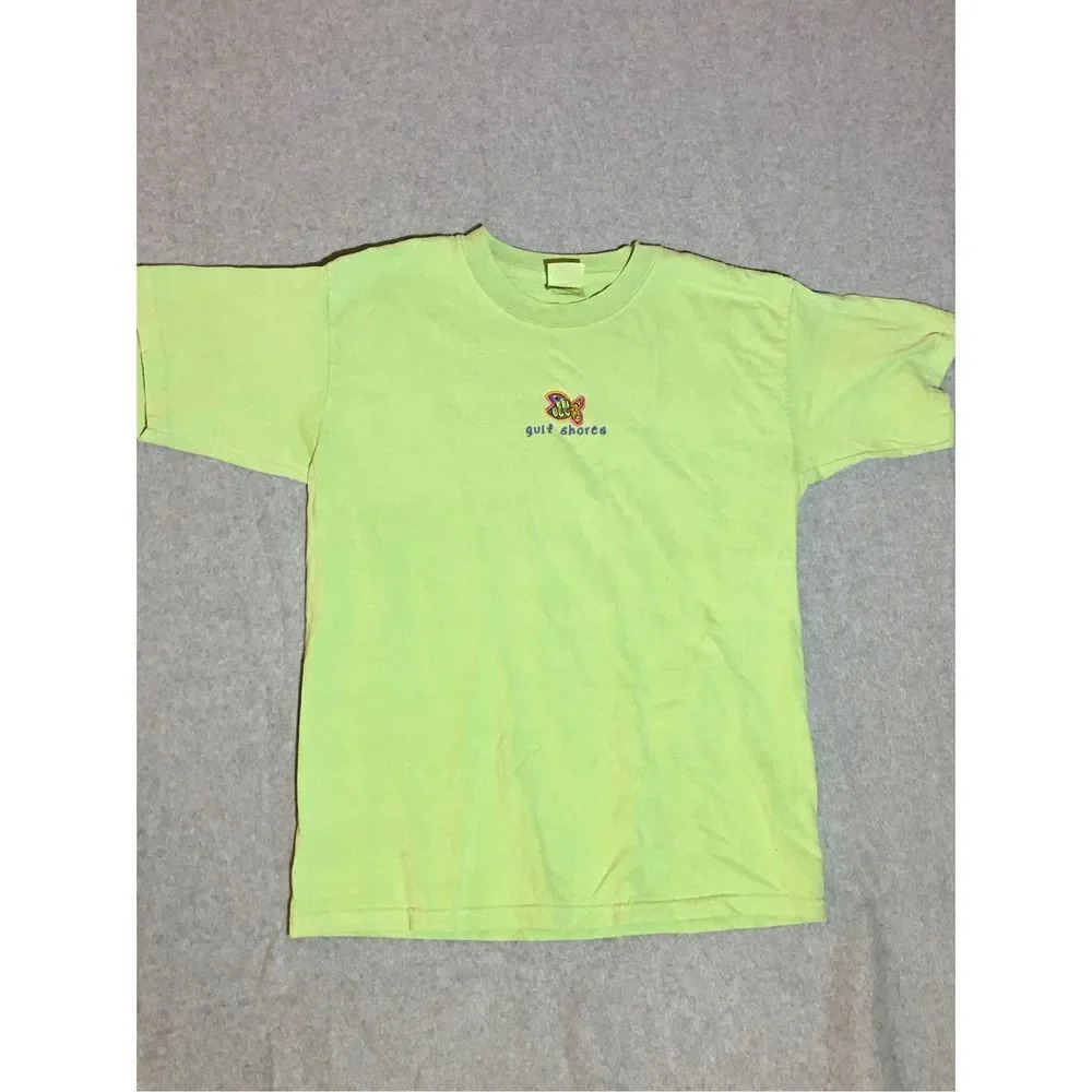 Gildan Gulf Shores Shirt Size Youth Large Casual Tourist Beach Beachy Fish Cute